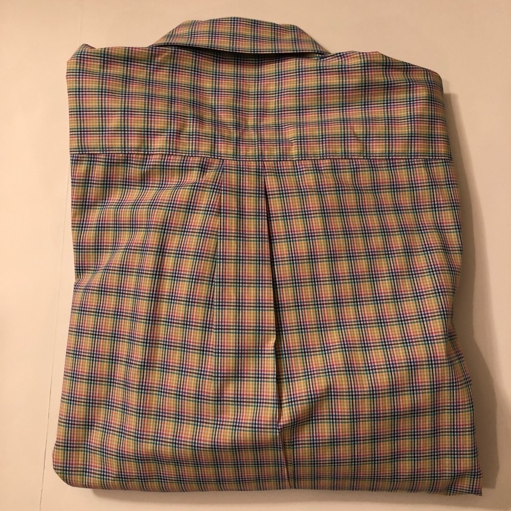 Alan Flusser Pastel Plaid Button Down Size L NWOT - Picture 8 of 8